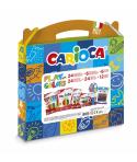 Carioca Play + Colors Pack Maletin de Plastico - 18 Lapices de Colores - 12 Acuarelas - 6 Rotuladores Jumbo Punta Maxi - 4 Rotul