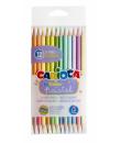 Carioca Bi-Color Pack de 12 Lapices - 24 Colores Pastel - Cuerpo Triangular - Colores Brillantes y Lavables - Escritura Blanda -