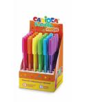 Carioca Fiorella Expositor de 30 Boligrafos Neon - Punta de Esfera - Cuerpo Transparente Fluo - Escritura Brillante y Colorida -