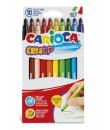 Carioca Creatip Pack de 10 Rotuladores - Tinta Superlavable - Punta Media con Doble Carrera - Punta Bloqueada y con Tapa Ventila
