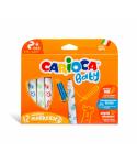 Carioca Baby Marker Pack de 12 Rotuladores - Punta Redonda y Bloqueada - Cuerpo de Gran Dimension - Superlavables - Dermatologic