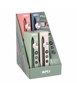 Apli Infinite Pencil Expositor con 20 Packs de Lapiz Infinito HB + Mina de Recambio + Tapon Protector - Para Escribir hasta 16km