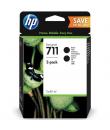 HP P2V31A Negro Pack de 2 Cartuchos de Tinta Original - 711