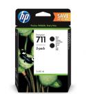 HP P2V31A Negro Pack de 2 Cartuchos de Tinta Original - 711