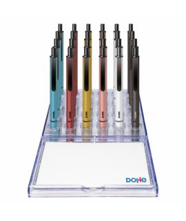 Dohe Elegance Expositor con 24 Boligrafos - Fabricados en Aluminio - Tacto Soft - Colores Surtidos
