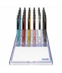 Dohe Elegance Expositor con 24 Boligrafos - Fabricados en Aluminio - Tacto Soft - Colores Surtidos