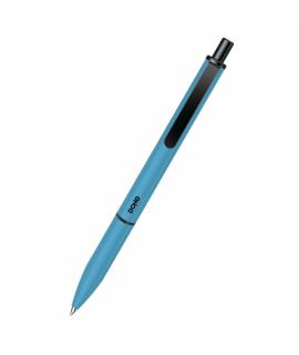 Dohe Elegance Pack de 4 Boligrafos - Punta Fina de 0,5mm - Fabricados en Aluminio - Tacto Soft - Color Azul