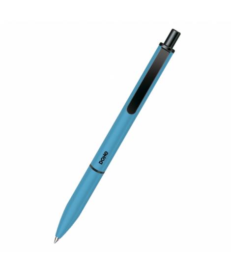 Dohe Elegance Pack de 4 Boligrafos - Punta Fina de 0,5mm - Fabricados en Aluminio - Tacto Soft - Color Azul