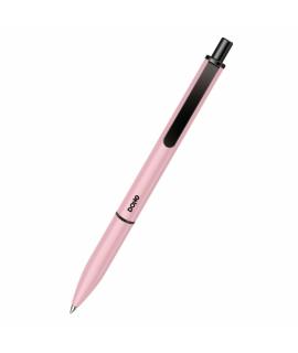 Dohe Elegance Pack de 4 Boligrafos - Punta Fina de 0,5mm - Fabricados en Aluminio - Tacto Soft - Color Rosa