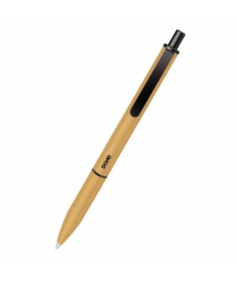 Dohe Elegance Pack de 4 Boligrafos - Punta Fina de 0,5mm - Fabricados en Aluminio - Tacto Soft - Color Ocre