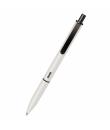Dohe Elegance Pack de 4 Boligrafos - Punta Fina de 0,5mm - Fabricados en Aluminio - Tacto Soft - Color Blanco