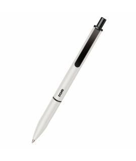 Dohe Elegance Pack de 4 Boligrafos - Punta Fina de 0,5mm - Fabricados en Aluminio - Tacto Soft - Color Blanco