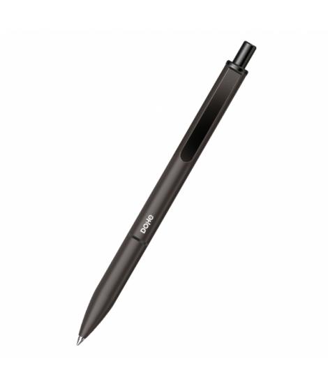 Dohe Elegance Pack de 4 Boligrafos - Punta Fina de 0,5mm - Fabricados en Aluminio - Tacto Soft - Color Negro