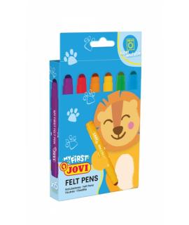 Jovi My First Felt Pen Estuche de 6 Rotuladores - Tinta Super Lavable - Tamaño Ideal para Manos Pequeñas - Punta Antihundimiento