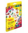 Jovi Felt Pen Extuche 12 Rotuladores de Doble Punta - Amplia Variedad de Tonos - Tinta de Gran Fijacion - Punta Fina y Maxi - Gr