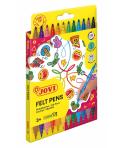 Jovi Felt Pen Extuche 12 Rotuladores de Doble Punta - Amplia Variedad de Tonos - Tinta de Gran Fijacion - Punta Fina y Maxi - Gr