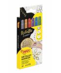 Jovi Metalic Estuche de 6 Rotuladores - Efecto Metalico - Tinta Base Agua - Facil Limpieza - Ideal para Papel Oscuro y Superfici