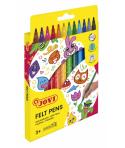 Jovi Felt Pens Estuche de 12 Rotuladores - Amplia Variedad de Tonos - Tinta de Gran Fijacion - Punta de 3mm - Capuchon de Seguri