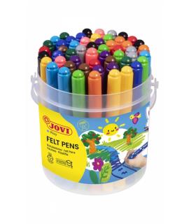 Jovi Felt Pens Bote D E48 Rotuladores Jumbo - Tinta de Gran Fijacion - Punta de 3mm - Capuchon de Seguridad Ventilado - Grip Tri