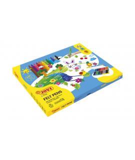 Jovi Felt Pens Pack Escolar 96 Rotuladores Jumbo - Variedad de Tonos - Tinta de Gran Fijacion - Punta Resistente - Capuchon Vent