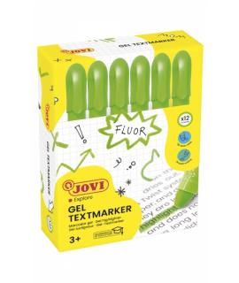 Jovi Gel Textmarker Marcadores de Texto - Gel en Seco - Colores Fluorescentes - con Ascensor - No Necesitan Punta - No Traspasan