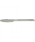 Bic Cristal Shine Boligrafo de Bola - Punta Media de 1.0mm - Tinta con Base de Aceite - Elegante Cuerpo Plateado - Color Negro