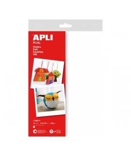 Apli Pack de 10 Hojas de Fieltro A4 - 40% Lana Natural - Grosor 250gr - Resistente y Suave - Facil de Marcar, Cortar y Pegar - C