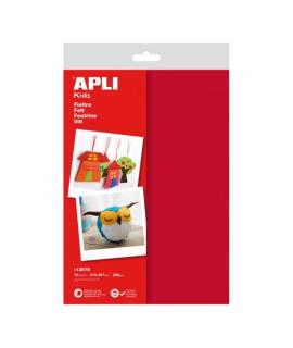 Apli Pack de 10 Hojas de Fieltro A4 - 40% Lana Natural - Grosor 250gr - Resistente y Suave - Facil de Marcar, Cortar y Pegar - C