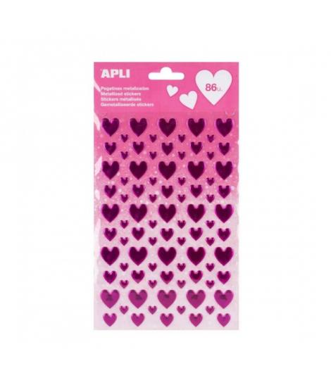 Apli Bolsa de Pegatinas Corazon - Adhesivo Permanente - Ideal para Scrapbooking - Decoracion de Albumes y Tarjetas - Estimula Cr