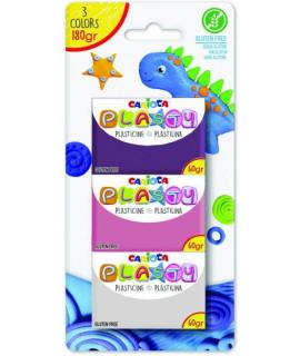 Carioca Blister 3 Plastilinax60gr - Facil de Usar - No Se Seca - Reutilizable - Colores Brillantes y Mezclables - Libre de Glute