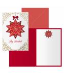 Dohe Golden Star Pack de 6 Tarjetas de Felicitacion Navideña con Sobre - Tamaño Cerrada 11.5x17cm, Abierta 23x17cm - Papel Offse