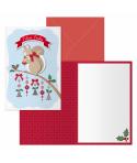 Dohe Ardilla Pack de 6 Tarjetas de Felicitacion Navideña con Sobre - Tamaño Cerrada 11.5x17cm, Abierta 23x17cm - Papel Offset - 