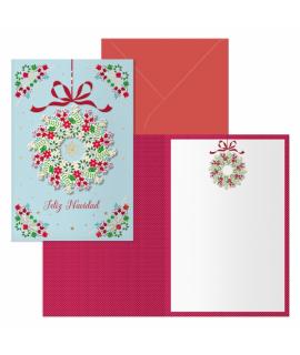 Dohe Poppy Pack de 6 Tarjetas de Felicitacion Navideña con Sobre - Tamaño Cerrada 11.5x17cm, Abierta 23x17cm - Papel Offset - Im