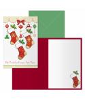 Dohe Calcetines Pack de 6 Tarjetas de Felicitacion Navideña con Sobre - Tamaño Cerrada 11.5x17cm, Abierta 23x17cm - Papel Offset
