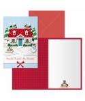 Dohe Home Pack de 6 Tarjetas de Felicitacion Navideña con Sobre - Tamaño Cerrada 11.5x17cm, Abierta 23x17cm - Papel Offset - Imp