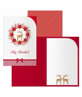 Dohe Saami Pack de 6 Tarjetas de Felicitacion Navideña con Sobre - Tamaño Cerrada 11.5x17cm, Abierta 23x17cm - Papel Offset - Im