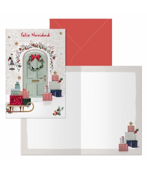 Dohe Welcome Pack de 6 Tarjetas de Felicitacion Navideña con Sobre - Tamaño Cerrada 11.5x17cm, Abierta 23x17cm - Papel Offset - 