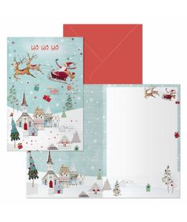 Dohe Laponia Pack de 6 Tarjetas de Felicitacion Navideña con Sobre - Tamaño Cerrada 11.5x17cm, Abierta 23x17cm - Papel Offset - 