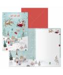 Dohe Laponia Pack de 6 Tarjetas de Felicitacion Navideña con Sobre - Tamaño Cerrada 11.5x17cm, Abierta 23x17cm - Papel Offset - 