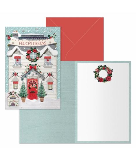 Dohe Paz Pack de 6 Tarjetas de Felicitacion Navideña con Sobre - Tamaño Cerrada 11.5x17cm, Abierta 23x17cm - Papel Offset - Impr