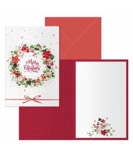 Dohe Deseos Pack de 6 Tarjetas de Felicitacion Navideña con Sobre - Tamaño Cerrada 11.5x17cm, Abierta 23x17cm - Papel Offset - I