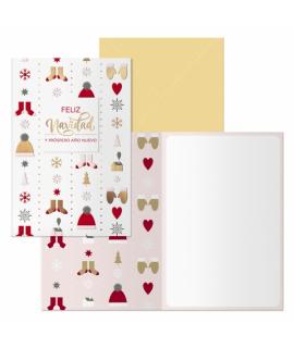 Dohe Winter Pack de 6 Tarjetas de Felicitacion Navideña con Sobre - Tamaño Cerrada 11.5x17cm, Abierta 23x17cm - Papel Offset - I