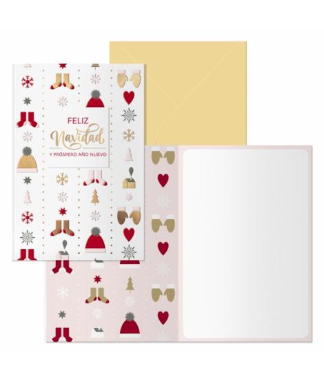 Dohe Winter Pack de 6 Tarjetas de Felicitacion Navideña con Sobre - Tamaño Cerrada 11.5x17cm, Abierta 23x17cm - Papel Offset - I
