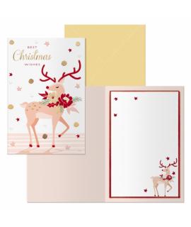 Dohe Nara Pack de 6 Tarjetas de Felicitacion Navideña con Sobre - Tamaño Cerrada 11.5x17cm, Abierta 23x17cm - Papel Offset - Imp