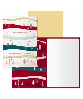 Dohe Grove Pack de 6 Tarjetas de Felicitacion Navideña con Sobre - Tamaño Cerrada 11.5x17cm, Abierta 23x17cm - Papel Offset - Im