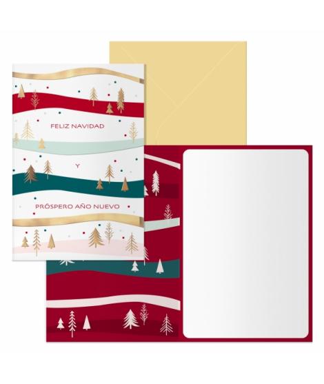 Dohe Grove Pack de 6 Tarjetas de Felicitacion Navideña con Sobre - Tamaño Cerrada 11.5x17cm, Abierta 23x17cm - Papel Offset - Im