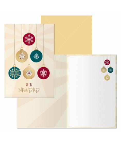 Dohe Balls Pack de 6 Tarjetas de Felicitacion Navideña con Sobre - Tamaño Cerrada 11.5x17cm, Abierta 23x17cm - Papel Offset - Im