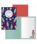 Dohe Cascanueces Pack de 6 Tarjetas de Felicitacion Navideña con Sobre - Tamaño Cerrada 11.5x17cm, Abierta 23x17cm - Papel Offse