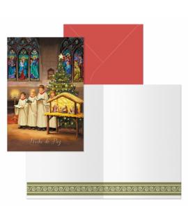 Dohe Coro Pack de 6 Tarjetas de Felicitacion Navideña con Sobre - Tamaño Cerrada 11.5x17cm, Abierta 23x17cm - Papel Offset - Imp