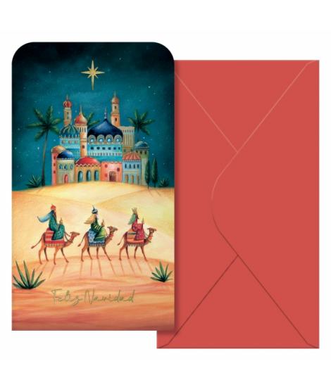 Dohe Oriente Pack de 6 Tarjetas/Billeteros de Felicitacion Navideña con Sobre - Tamaño 9x16cm - Papel Offset - Impresas a todo C